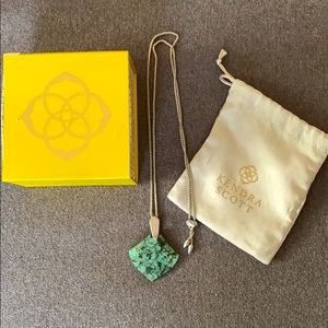 Kendra Scott green stone necklace